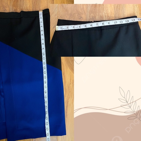 BCBGMAXAZRIA Jowell Sheath Pencil Colorblock Skirt Royal Blue Black Slit Formal - Picture 12 of 12